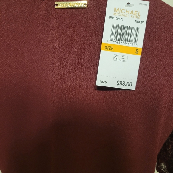 Micheal Kors Collection Red Small Sequin Top Small Christmas Holidays - Picture 5 of 5